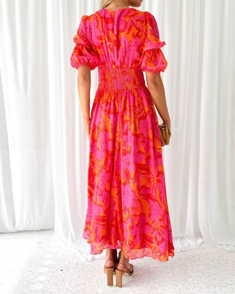 DERANA - MAXI DRESS IN ROSE RED